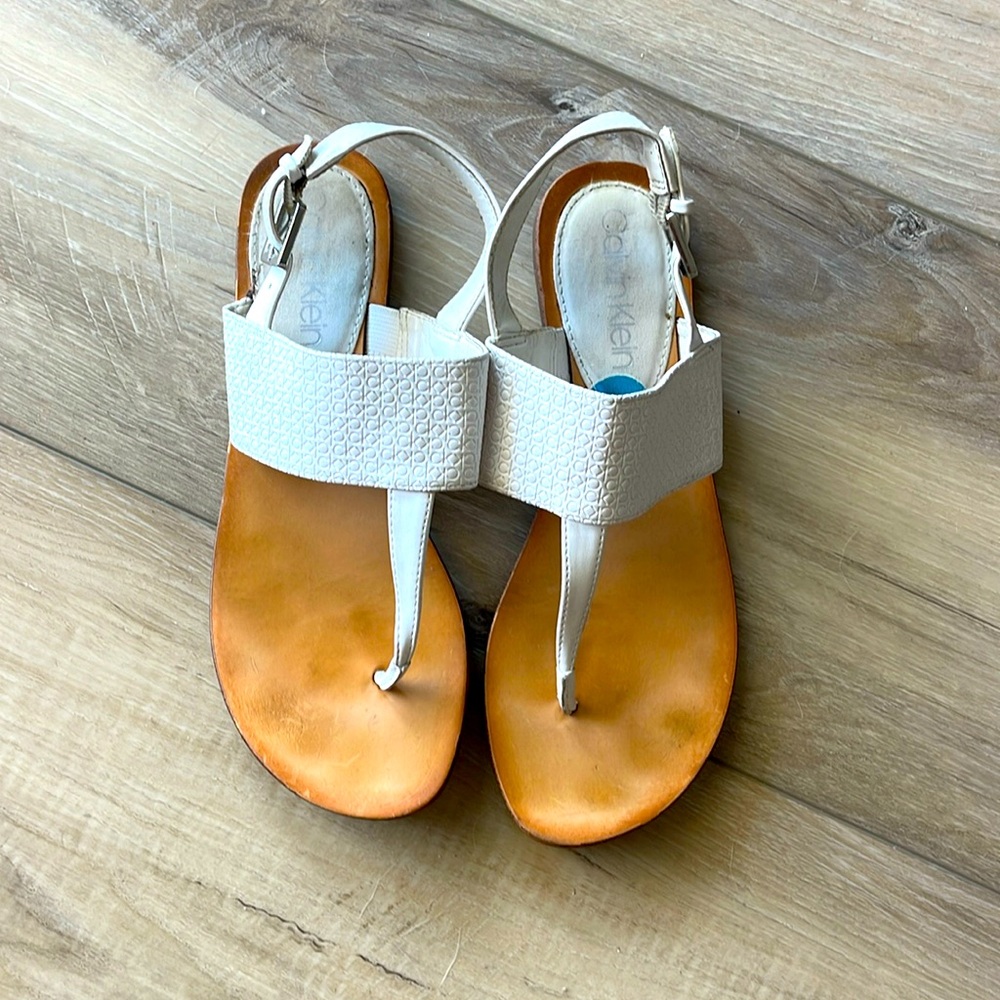 Calvin Klein white sandals size 7 1/2